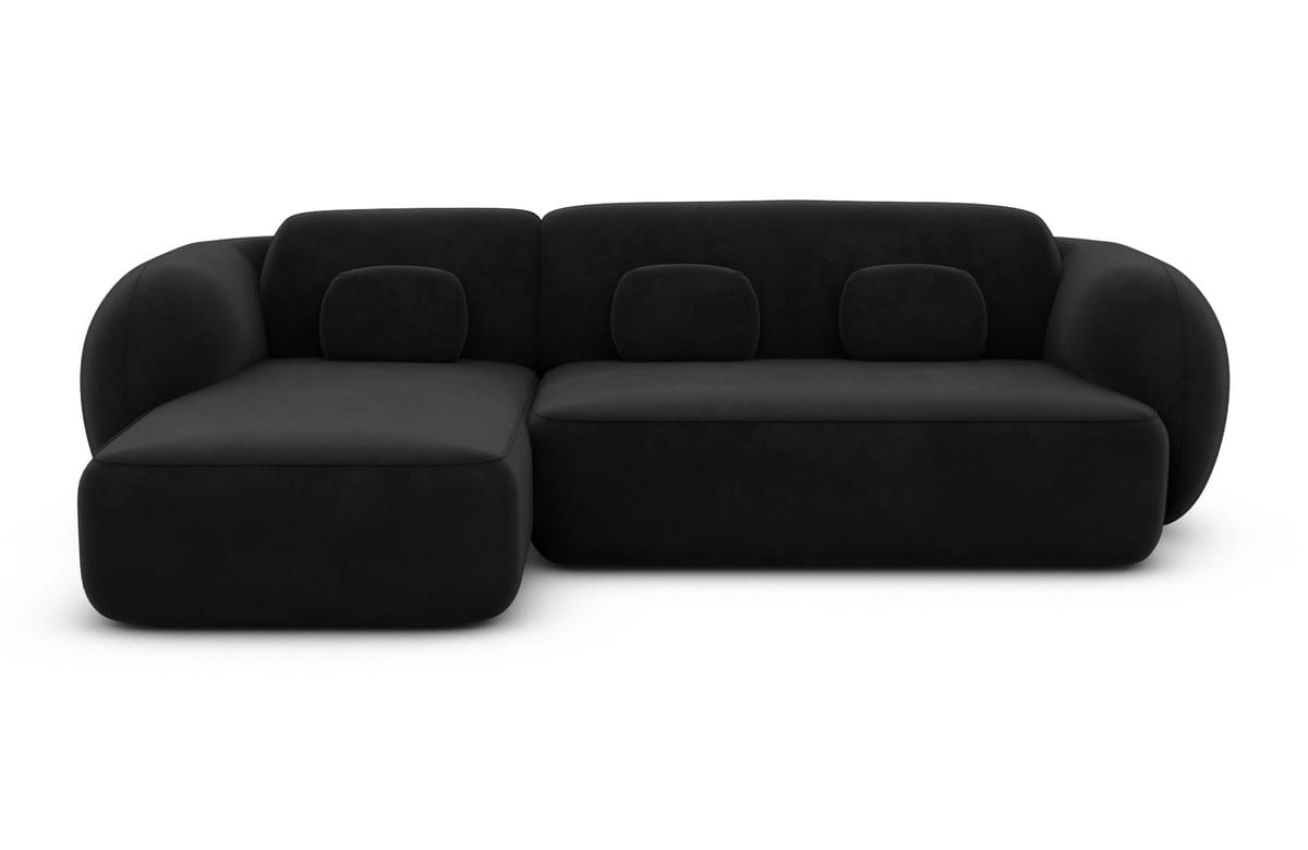 Ecksofa Altea L-Form aus Stoff Schwarz