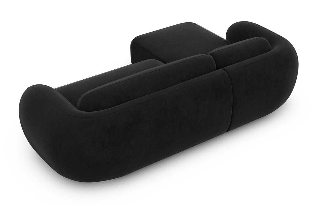 Ecksofa Altea L-Form aus Stoff Schwarz
