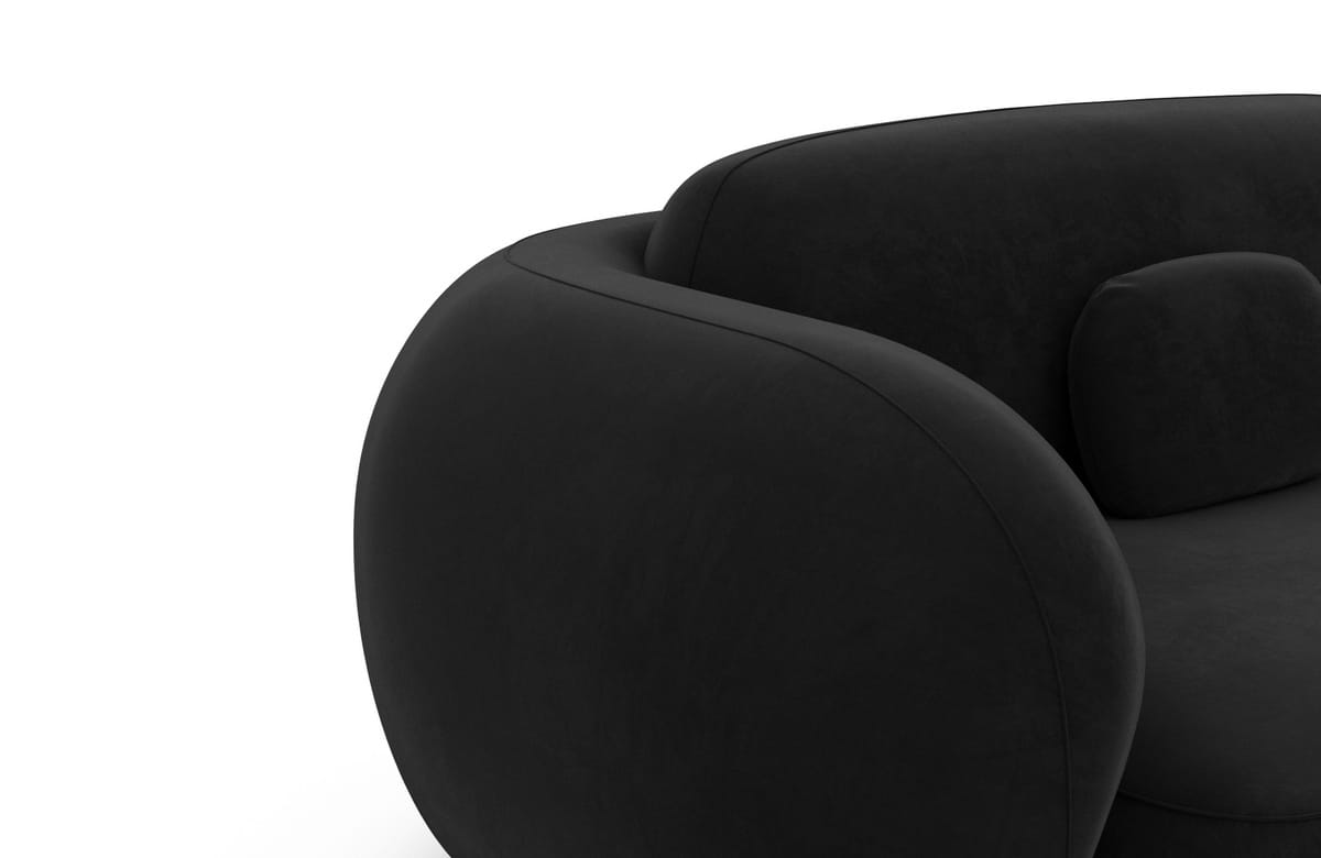 Ecksofa Altea L-Form aus Stoff Schwarz