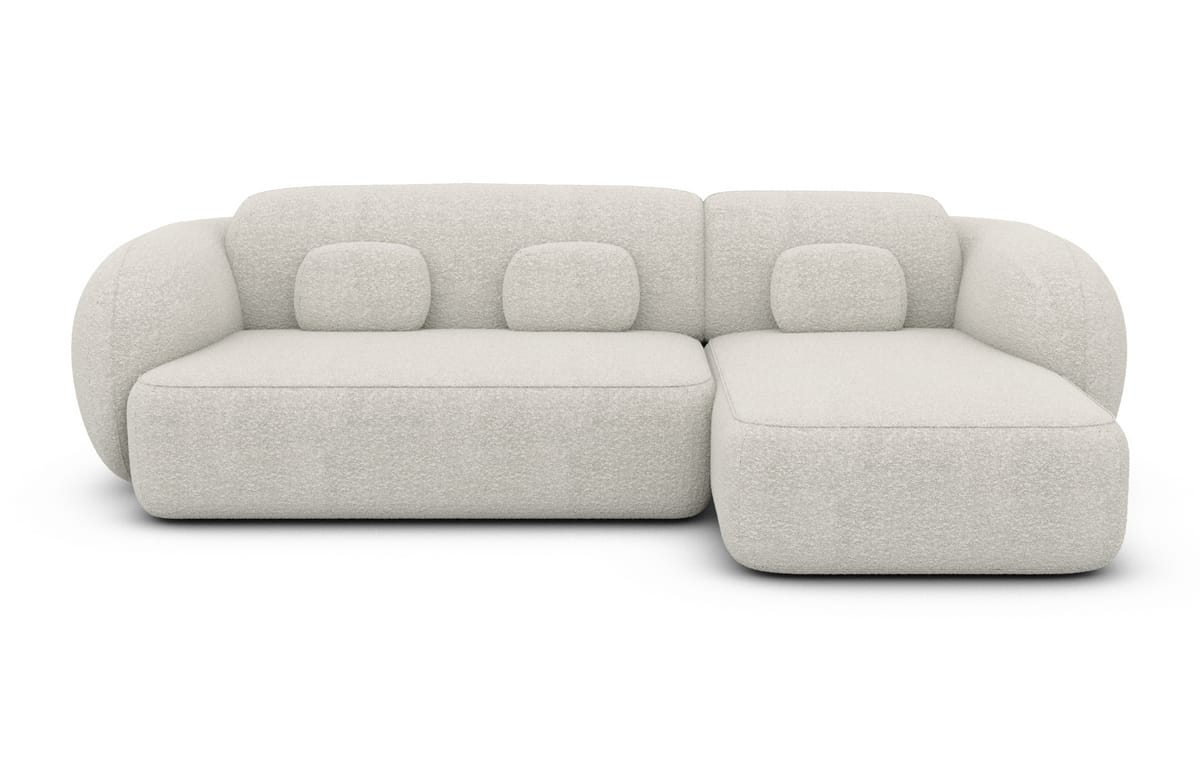 Ecksofa Altea L-Form aus Stoff Weiß