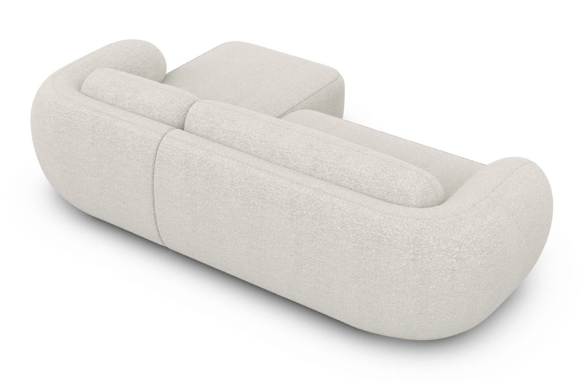 Ecksofa Altea L-Form aus Stoff Weiß