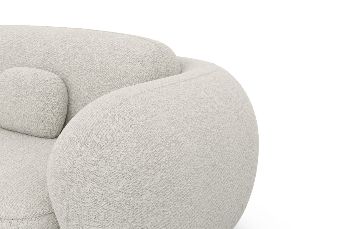 Ecksofa Altea L-Form aus Stoff Weiß
