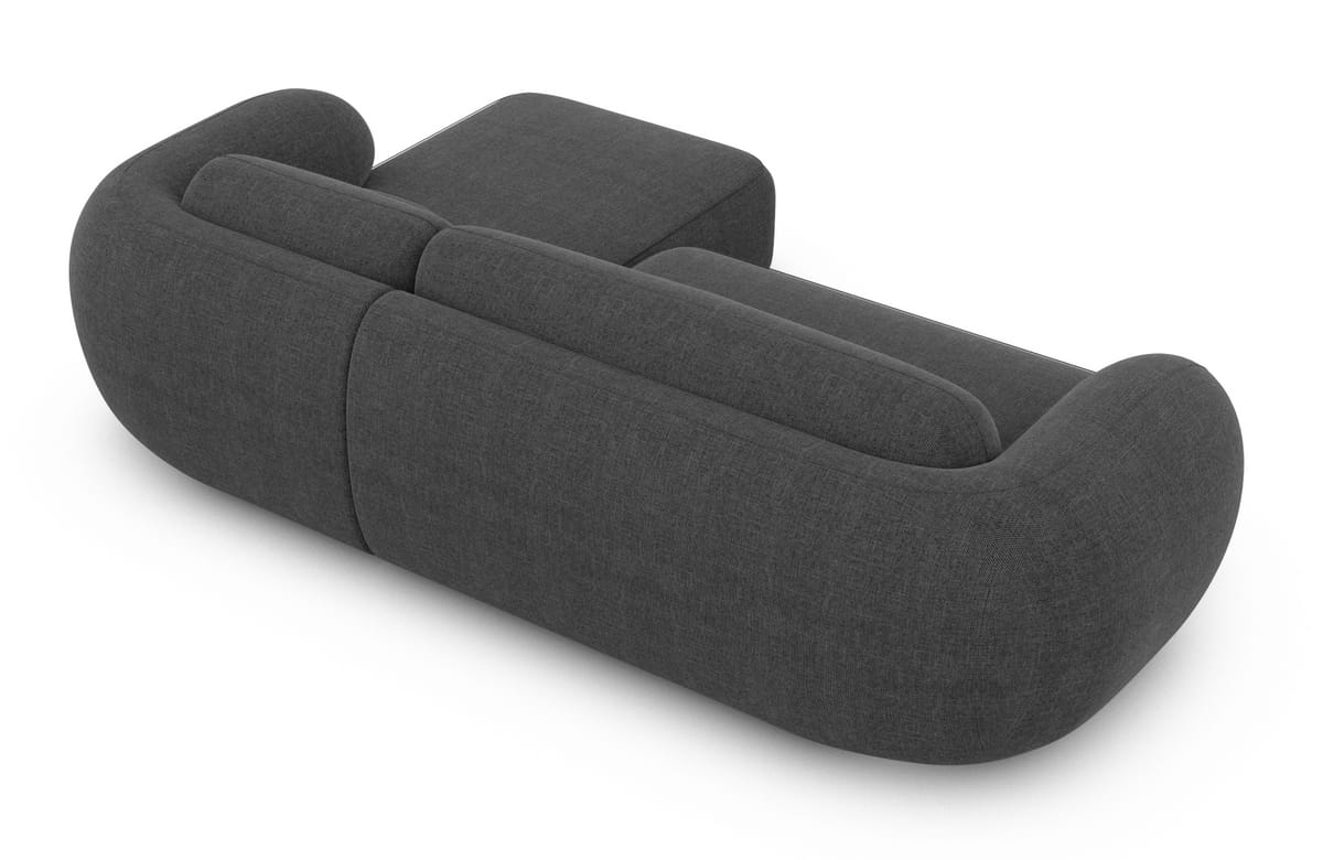 Ecksofa Altea L-Form aus Stoff Anthrazit
