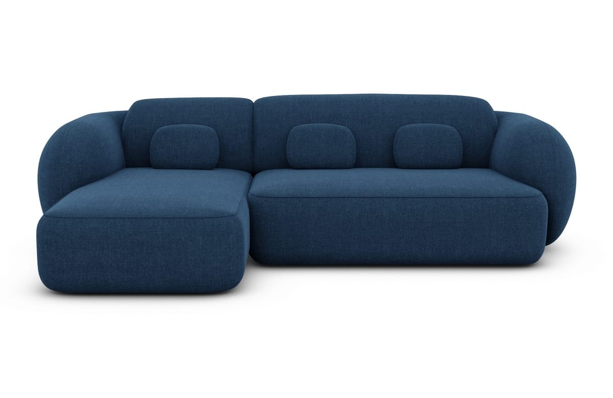 Ecksofa Altea L-Form aus Stoff Blau