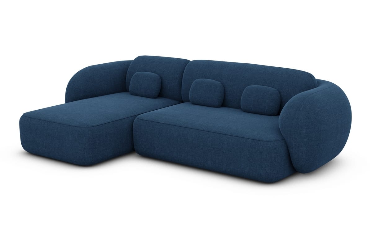 Ecksofa Altea L-Form aus Stoff Blau