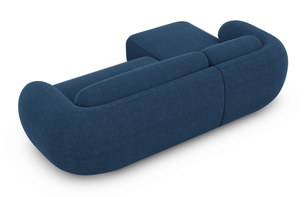Ecksofa Altea L-Form aus Stoff Blau