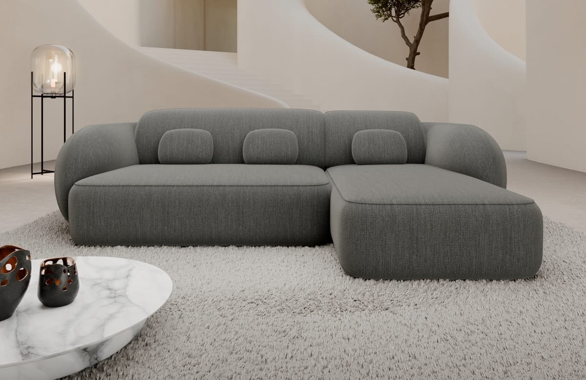 Ecksofa Altea L-Form aus Stoff Dunkelgrau