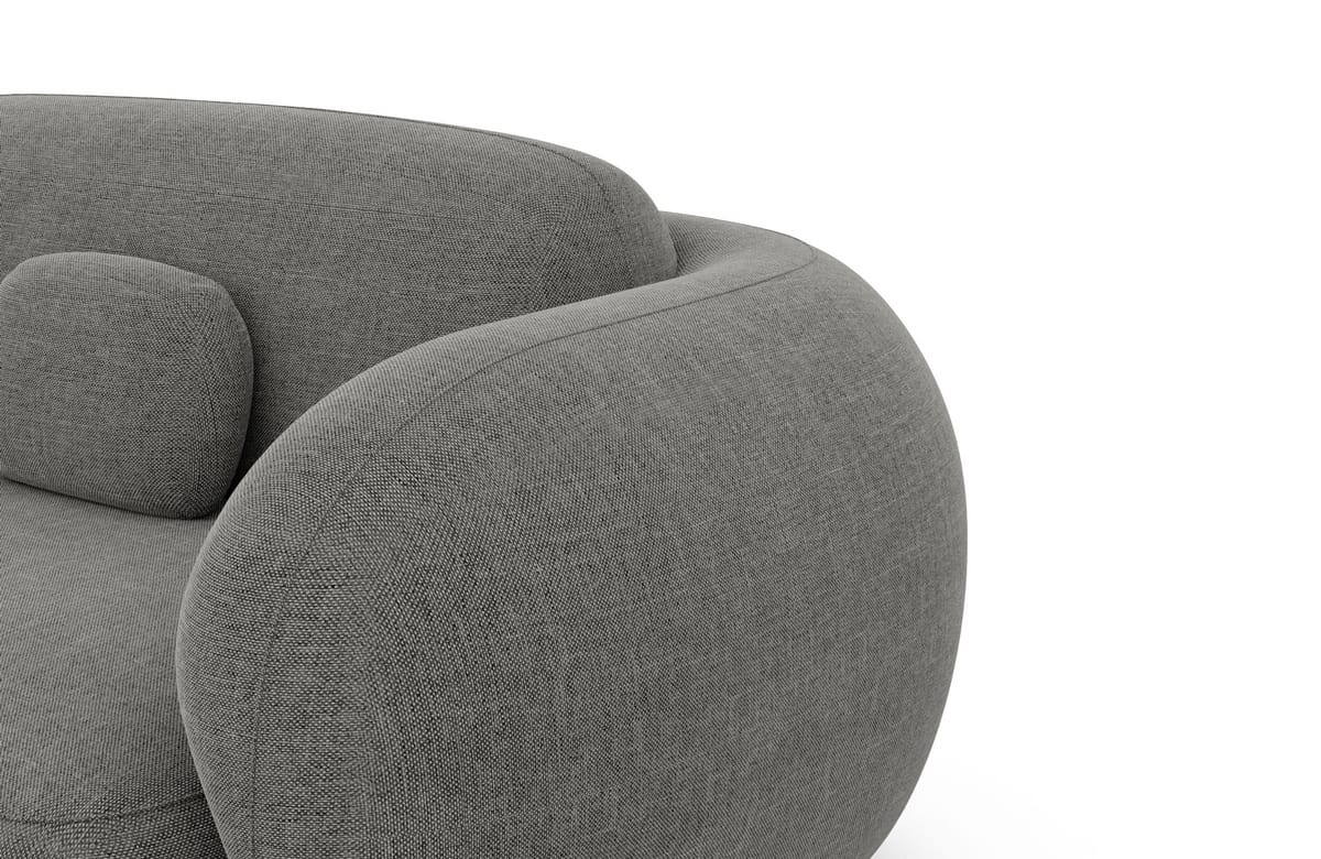 Ecksofa Altea L-Form aus Stoff Dunkelgrau