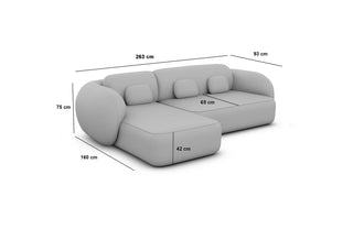 Ecksofa Altea L-Form aus Stoff Dunkelgrau