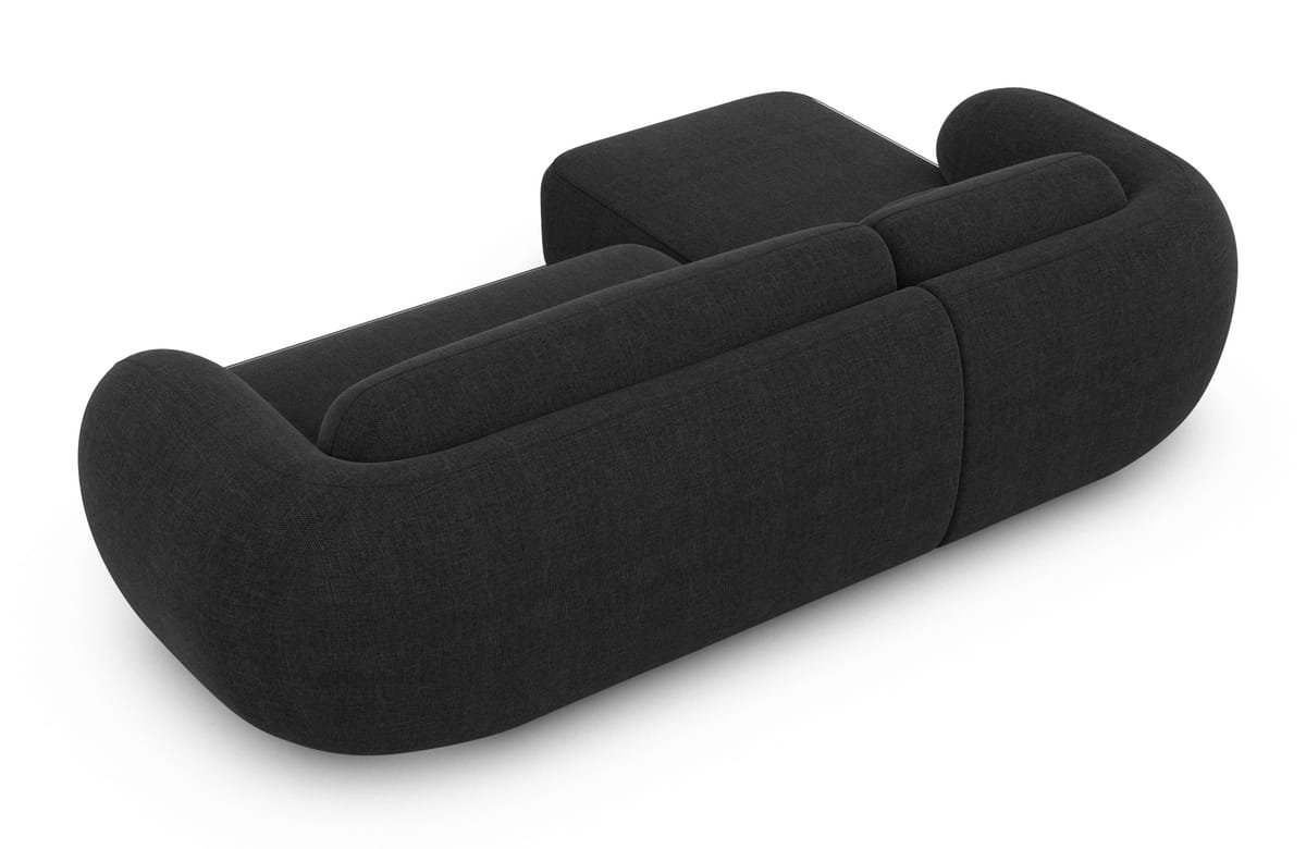 Ecksofa Altea L-Form aus Stoff schwarz