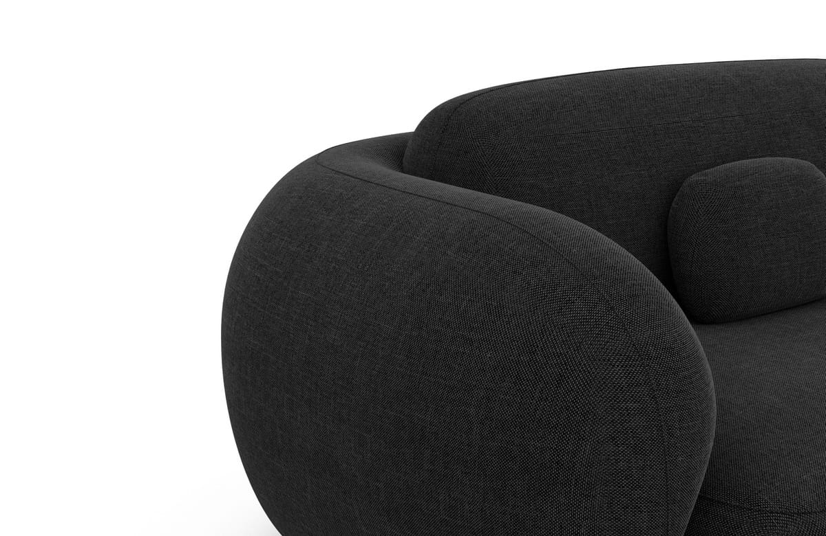 Ecksofa Altea L-Form aus Stoff schwarz