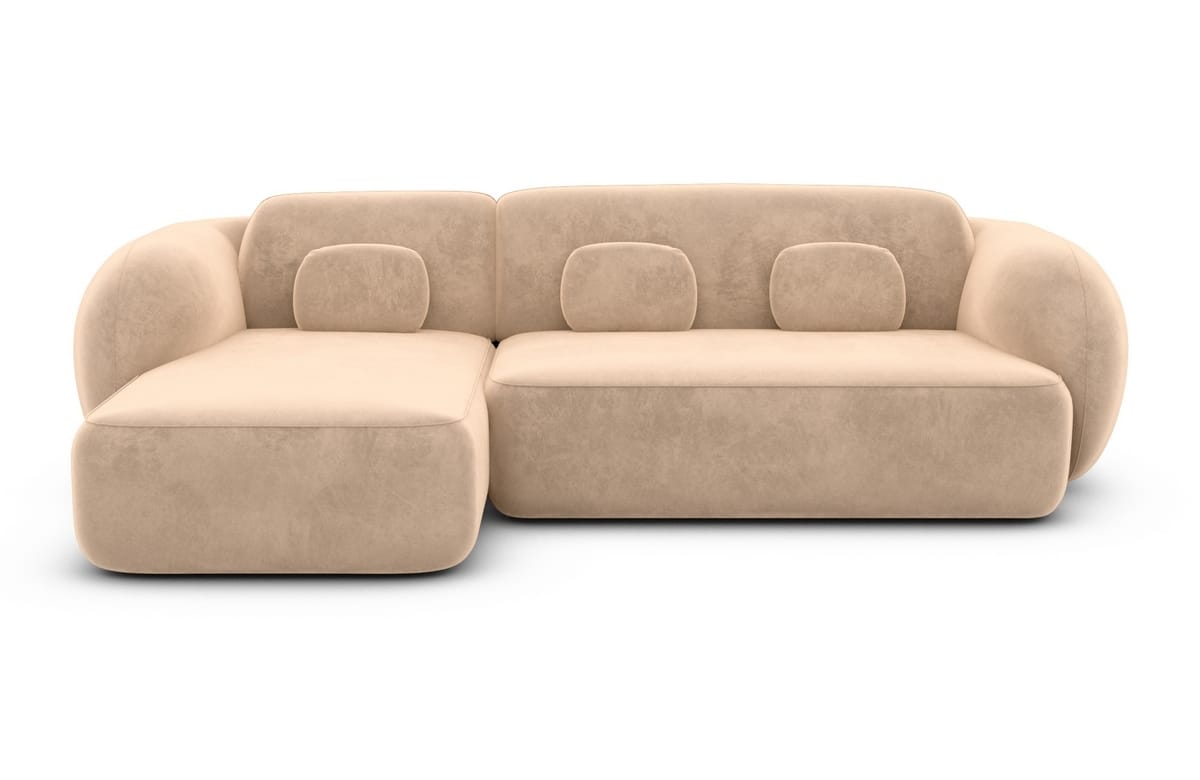 Ecksofa Altea L-Form aus Stoff Beige