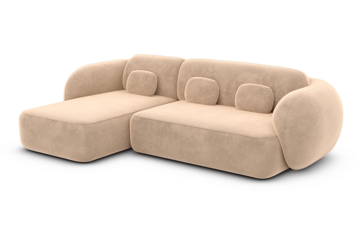 Ecksofa Altea L-Form aus Stoff Beige
