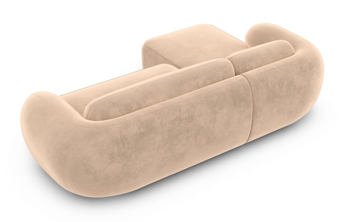 Ecksofa Altea L-Form aus Stoff Beige