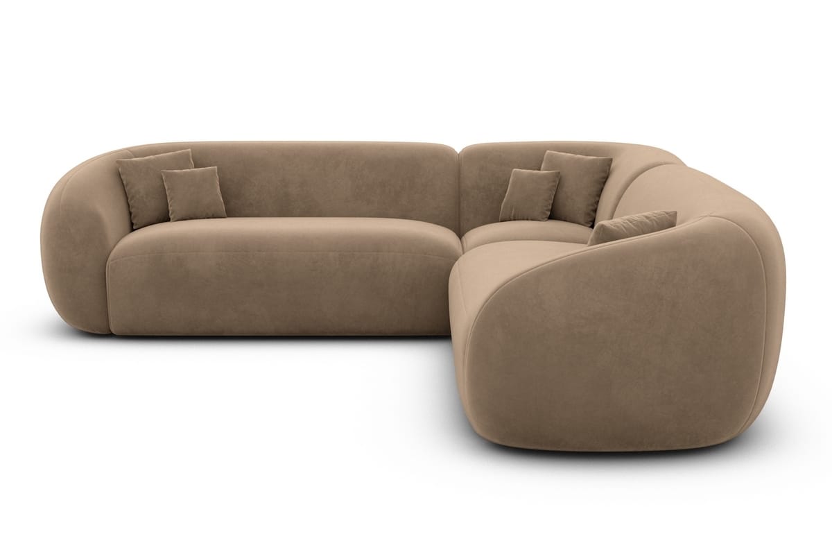 Stoff Ecksofa Sorelia L-Form Braun
