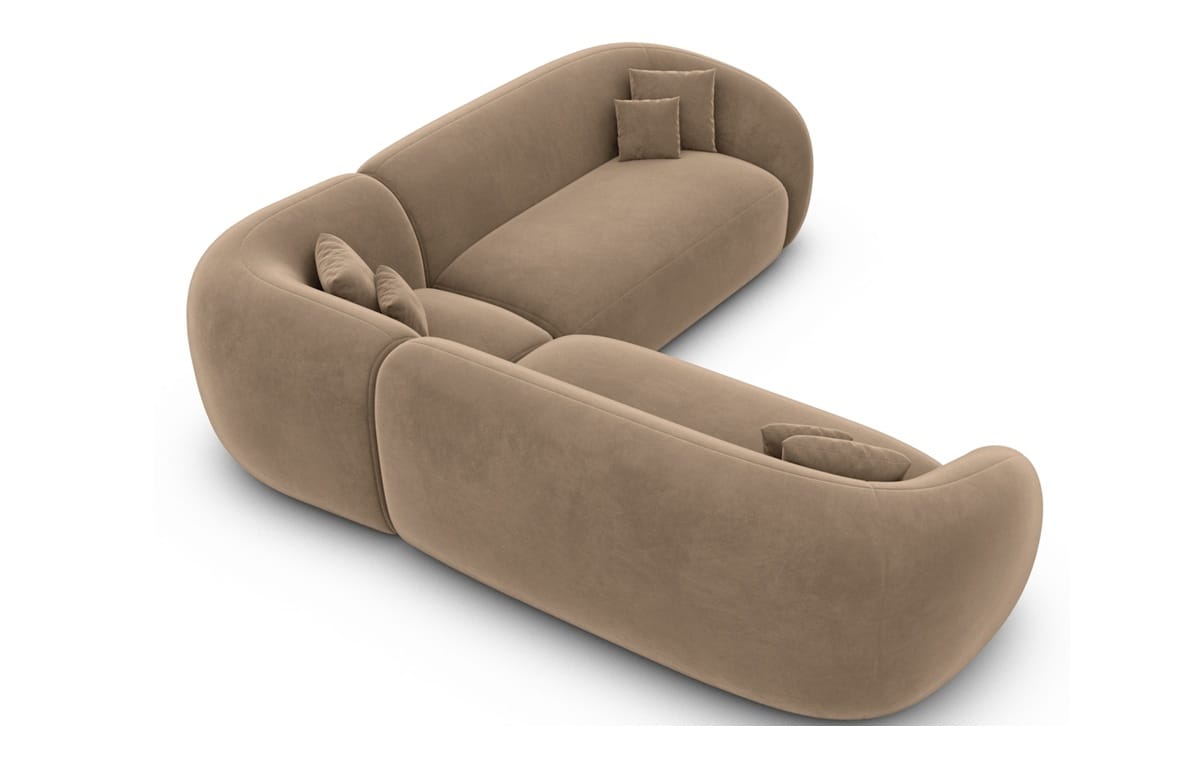 Stoff Ecksofa Sorelia L-Form Braun