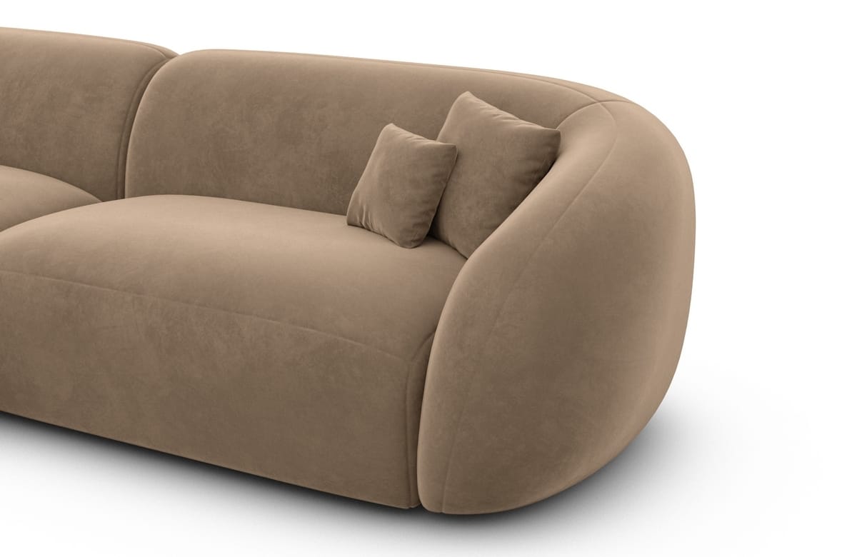 Stoff Ecksofa Sorelia L-Form Braun