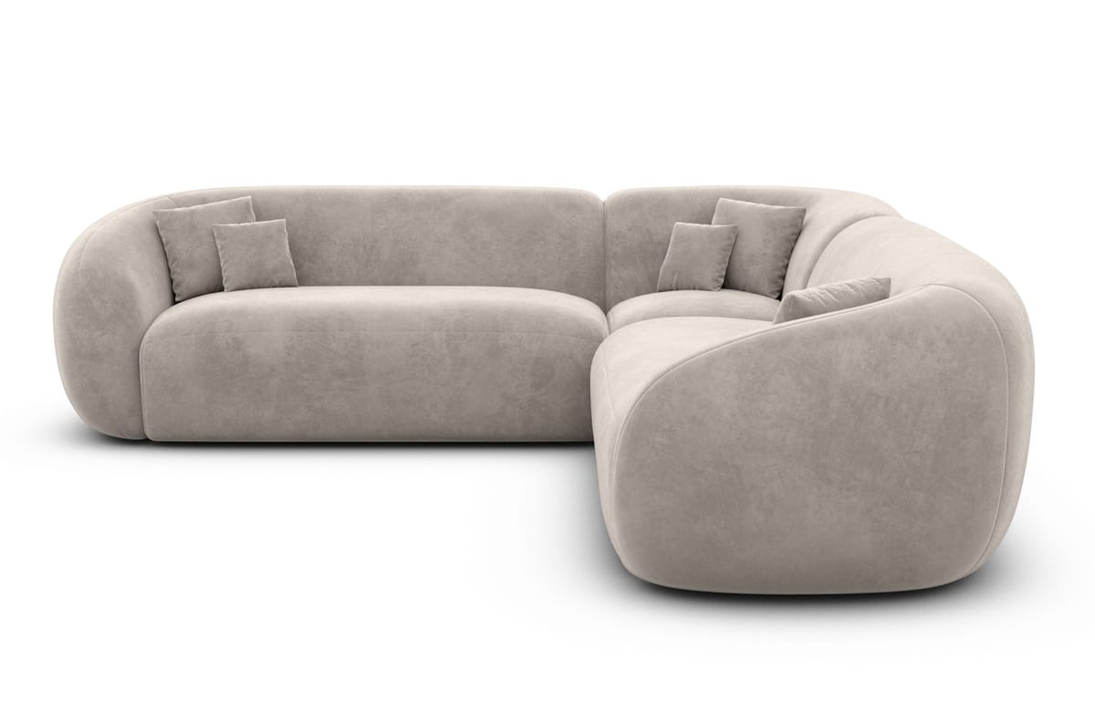 Stoff Ecksofa Sorelia L-Form Sand