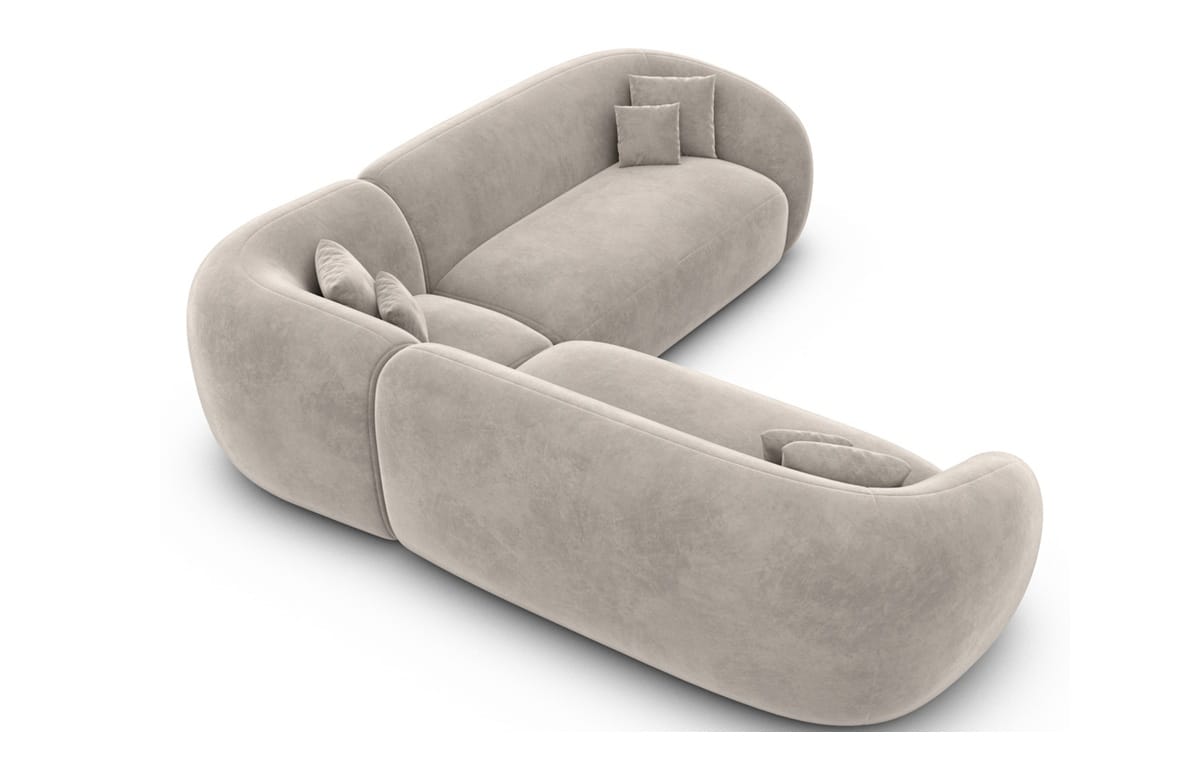Stoff Ecksofa Sorelia L-Form Sand