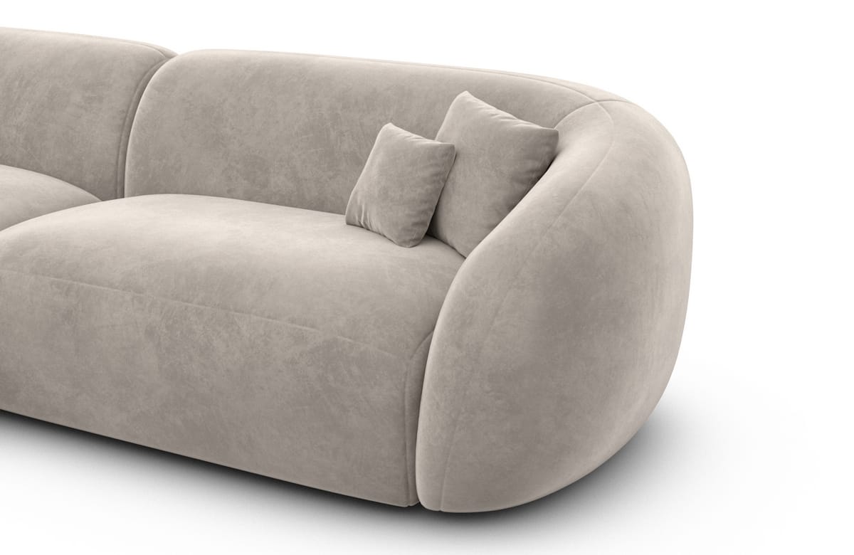Stoff Ecksofa Sorelia L-Form Sand