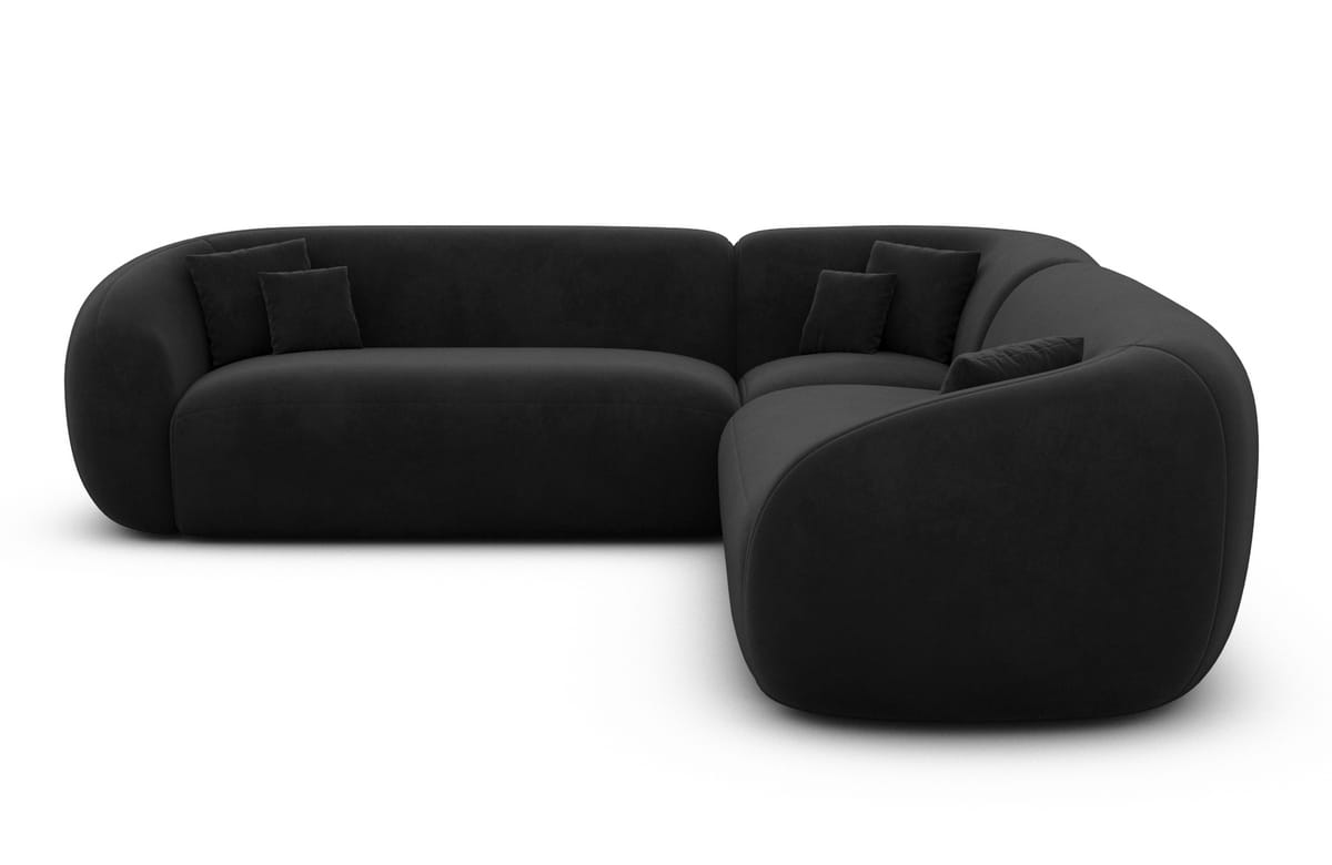 Stoff Ecksofa Sorelia L-Form Schwarz