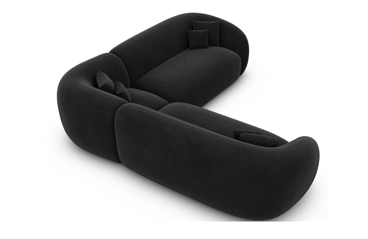 Stoff Ecksofa Sorelia L-Form Schwarz