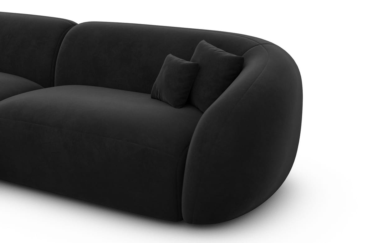 Stoff Ecksofa Sorelia L-Form Schwarz