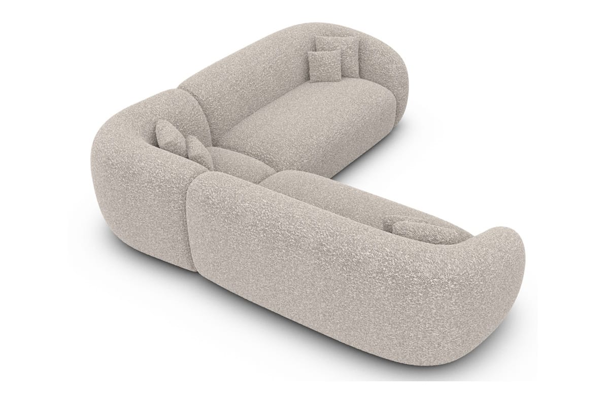 Stoff Ecksofa Sorelia L-Form Pearl