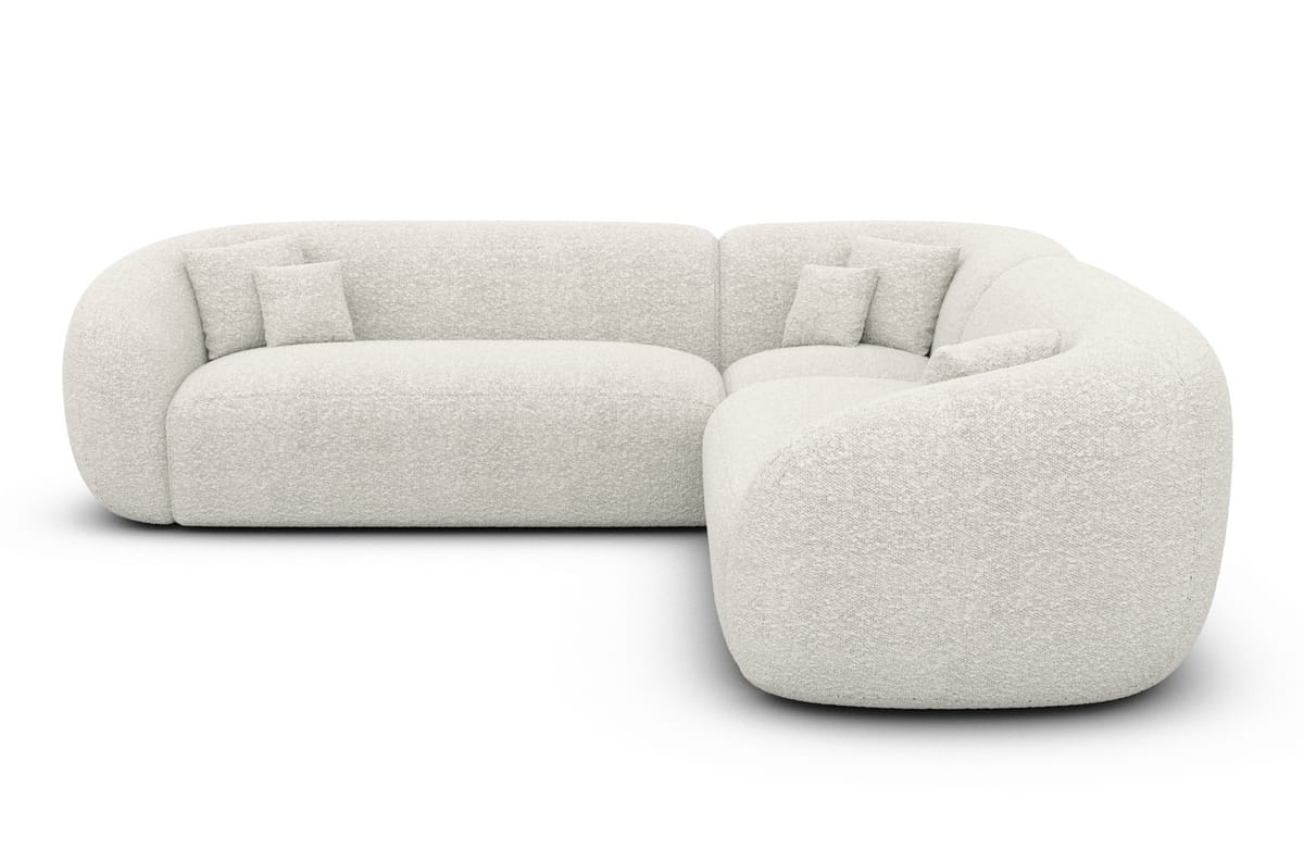 Stoff Ecksofa Sorelia L-Form Weiß