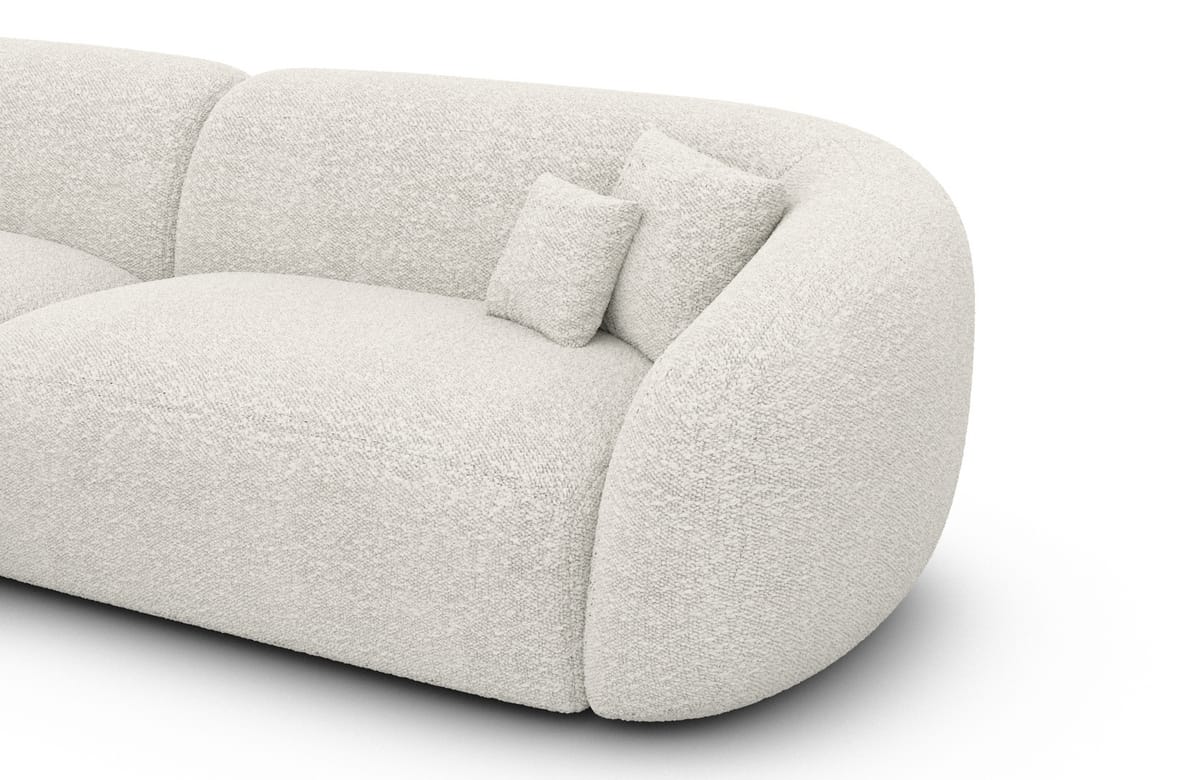 Stoff Ecksofa Sorelia L-Form Weiß