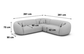 Stoff Ecksofa Sorelia L-Form Blau