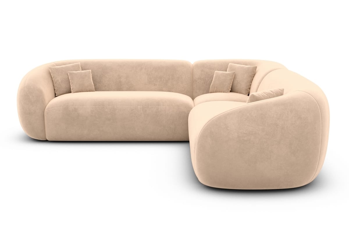 Stoff Ecksofa Sorelia L-Form Beige