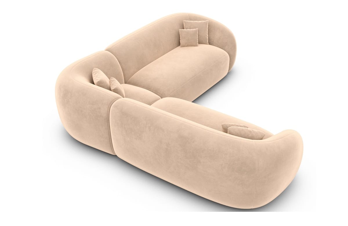 Stoff Ecksofa Sorelia L-Form Beige