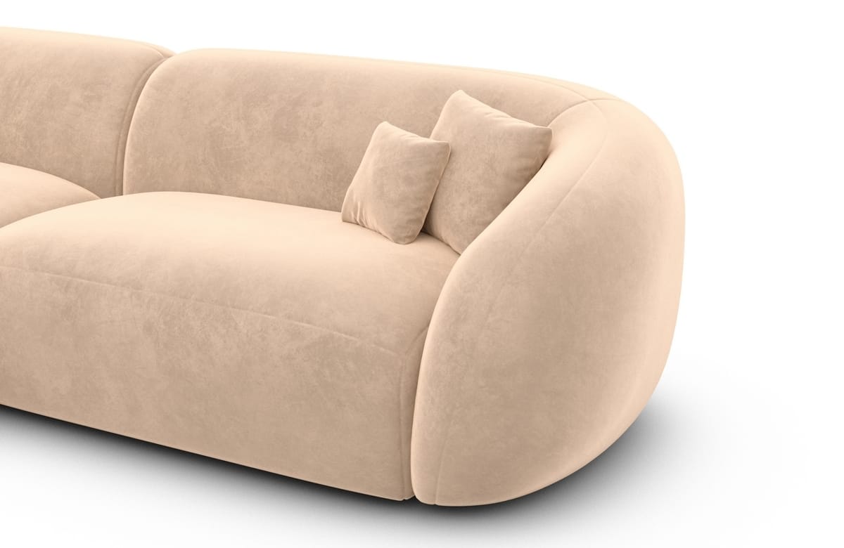 Stoff Ecksofa Sorelia L-Form Beige