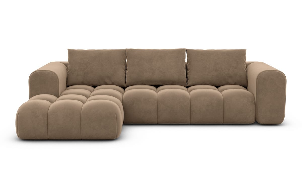 Stoff Ecksofa Casaluna L-Form Braun