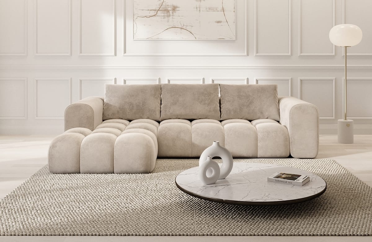 Stoff Ecksofa Casaluna L-Form Sand