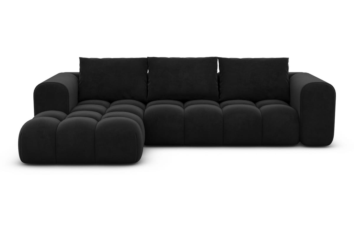 Stoff Ecksofa Casaluna L-Form Schwarz