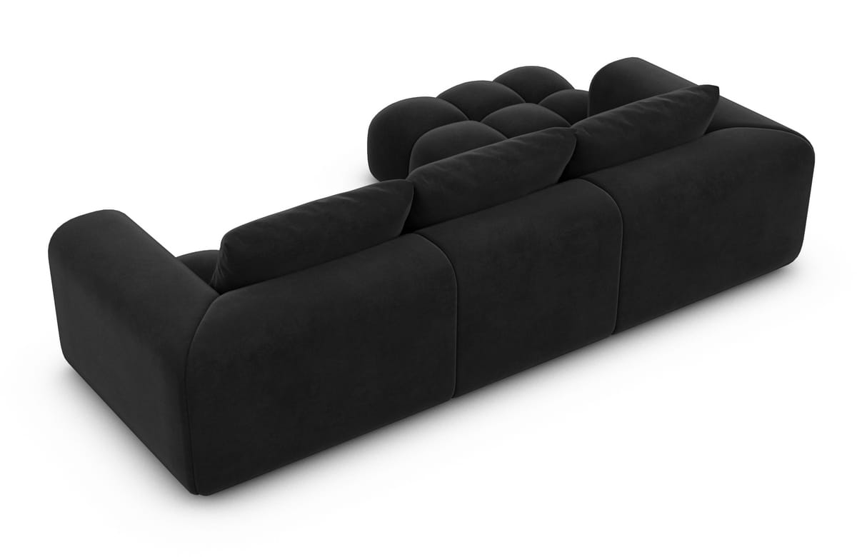 Stoff Ecksofa Casaluna L-Form Schwarz