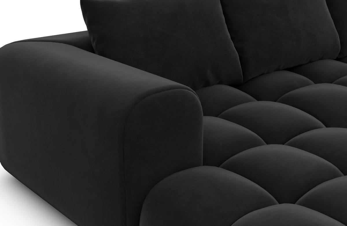 Stoff Ecksofa Casaluna L-Form Schwarz