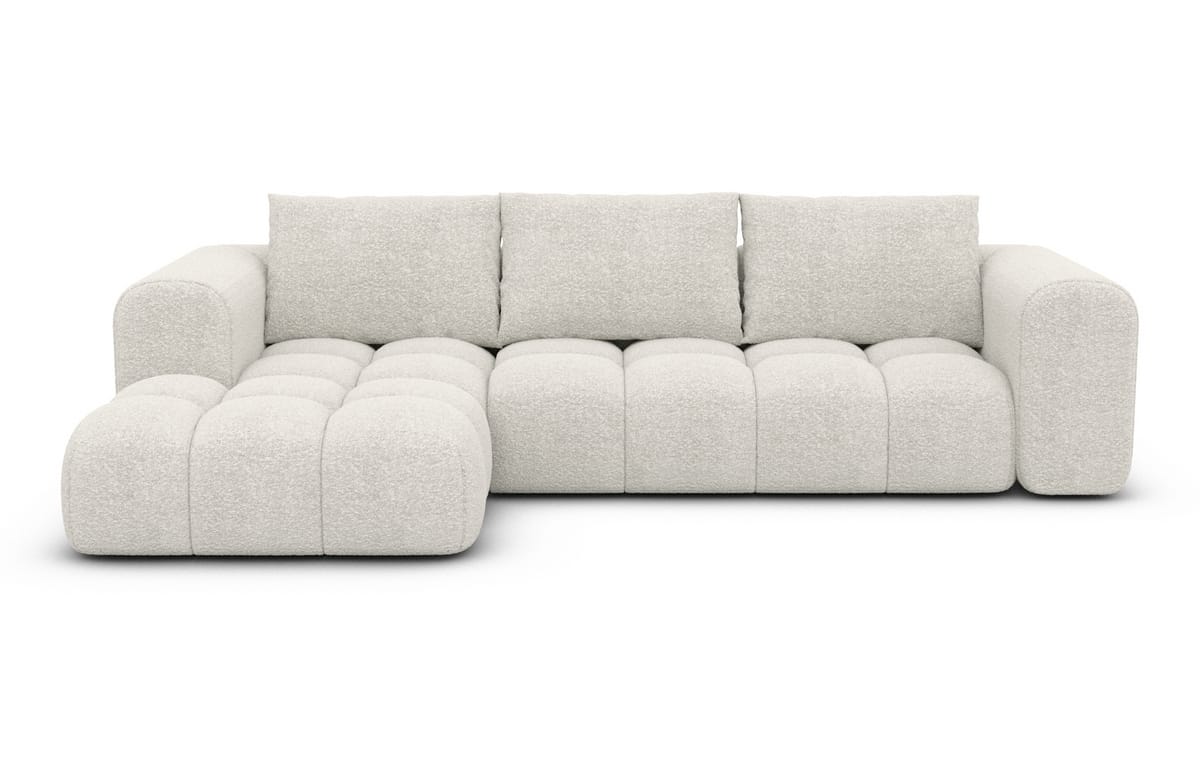 Stoff Ecksofa Casaluna L-Form Weiß