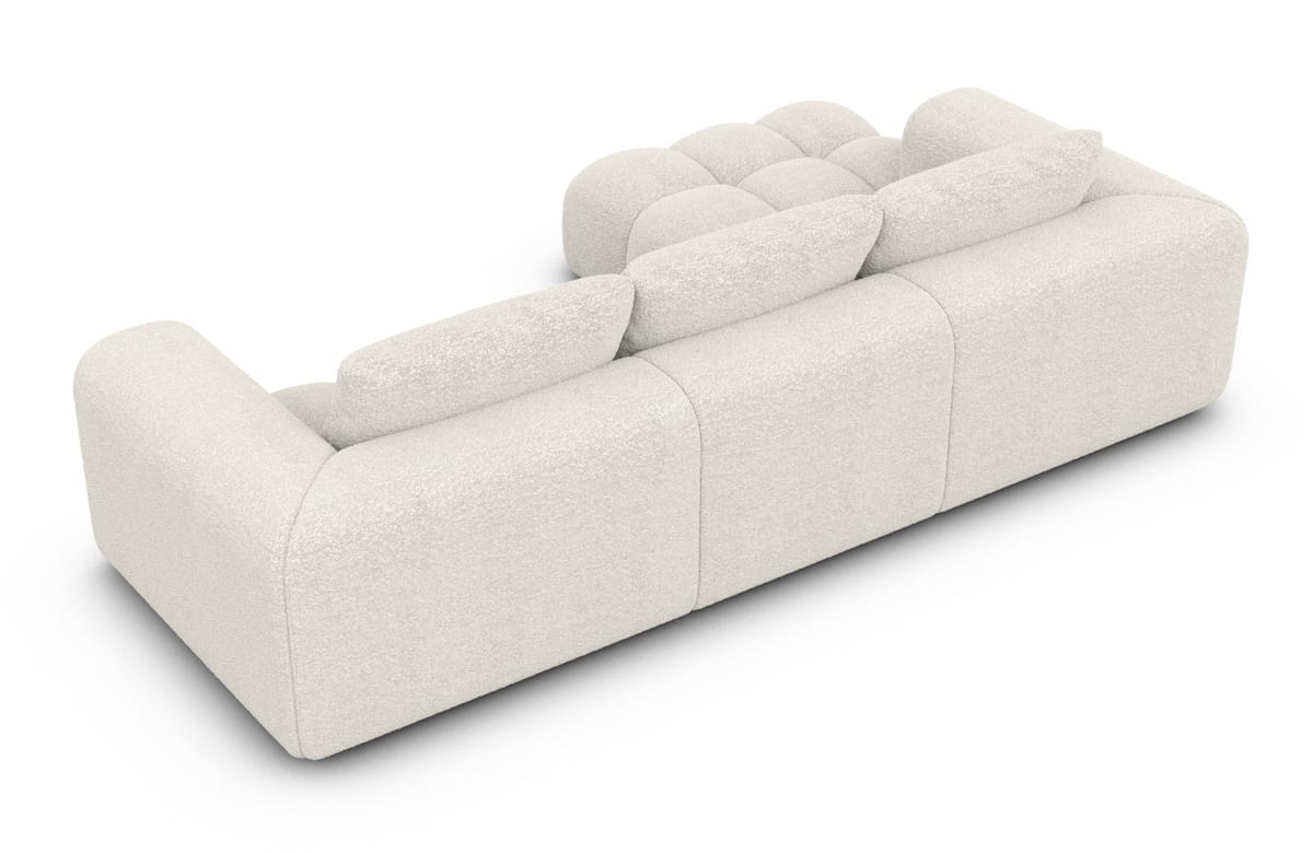 Stoff Ecksofa Casaluna L-Form Weiß