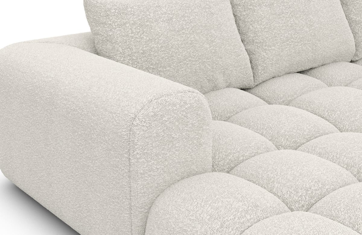 Stoff Ecksofa Casaluna L-Form Weiß