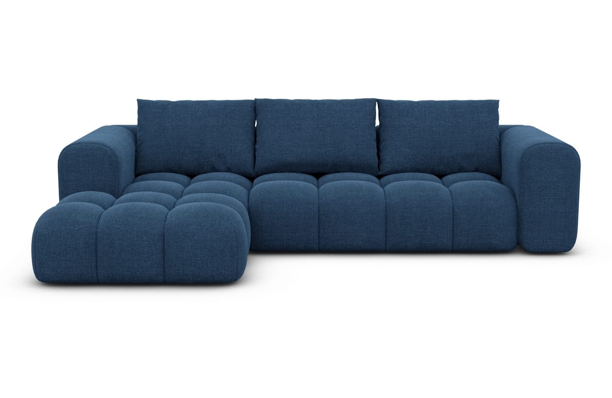 Stoff Ecksofa Casaluna L-Form Blau