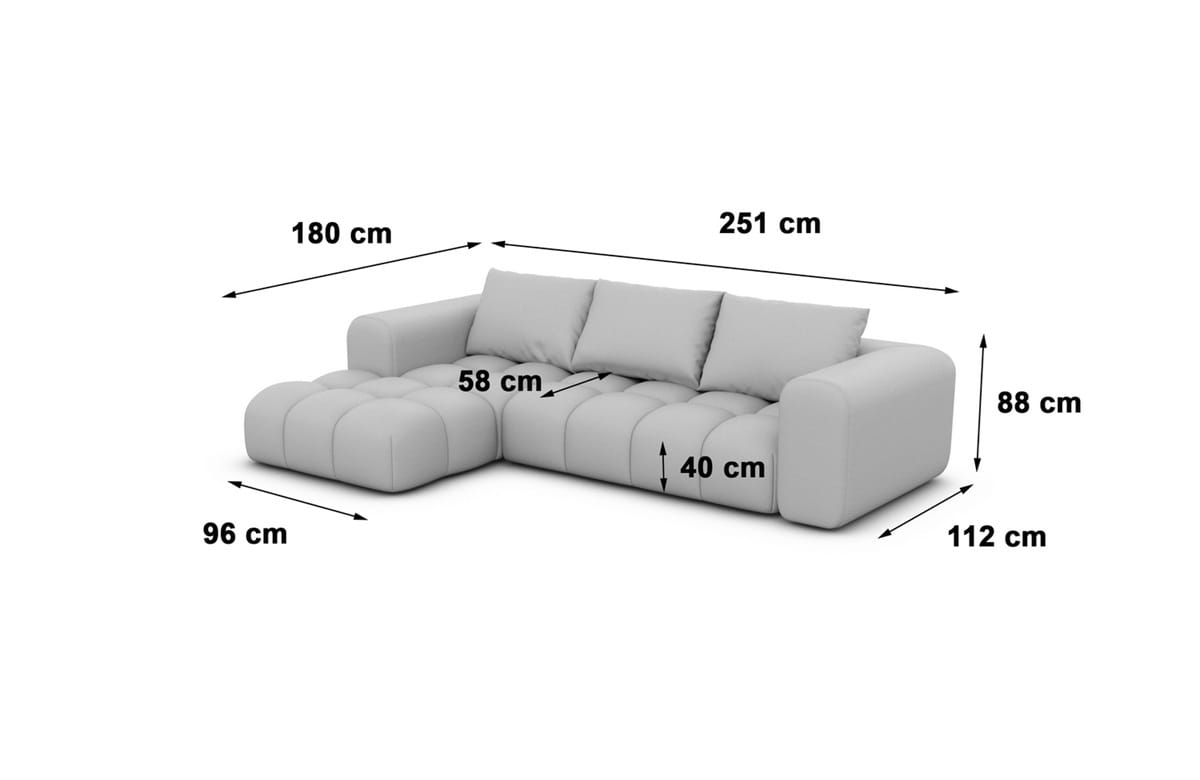 Stoff Ecksofa Casaluna L-Form Dunkelgrau
