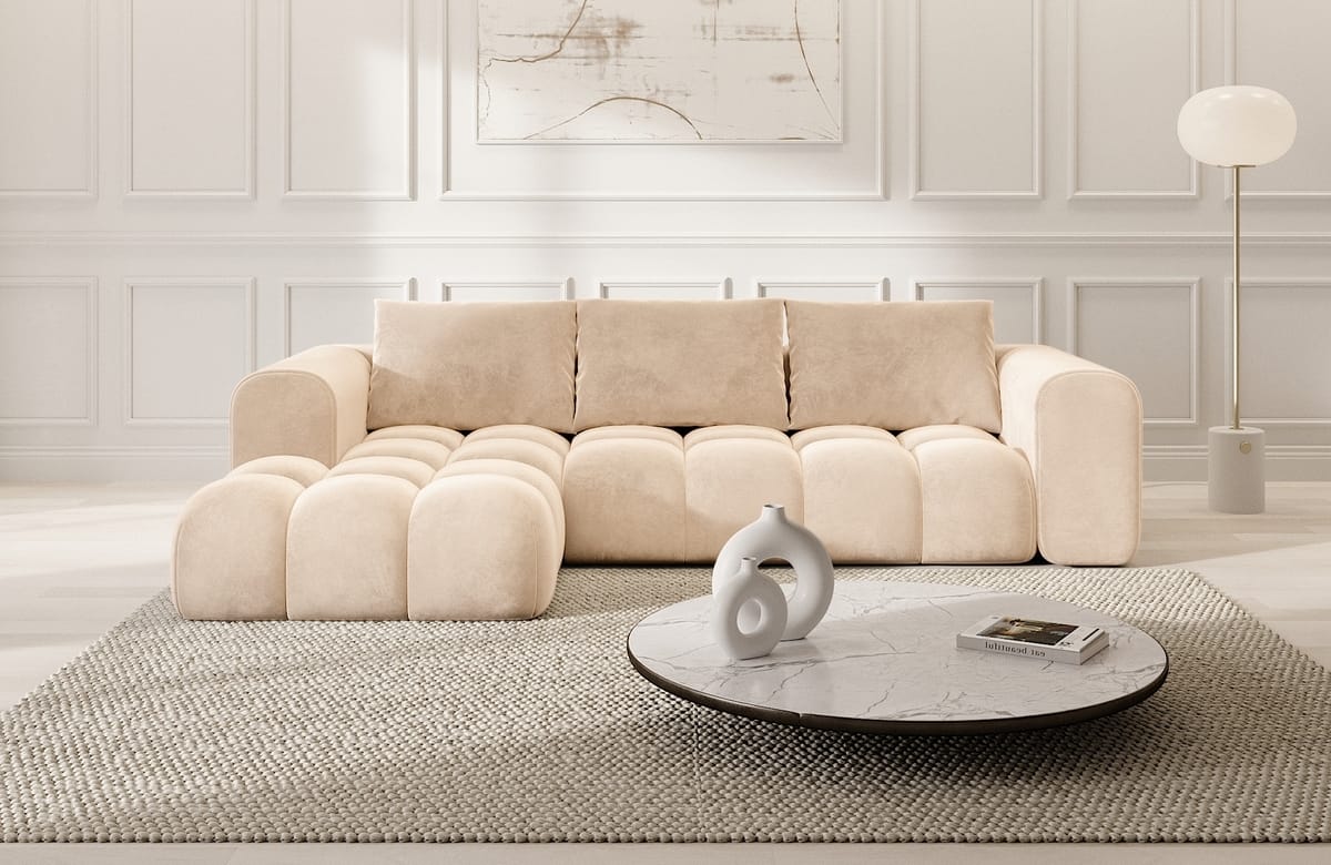 Stoff Ecksofa Casaluna L-Form Beige