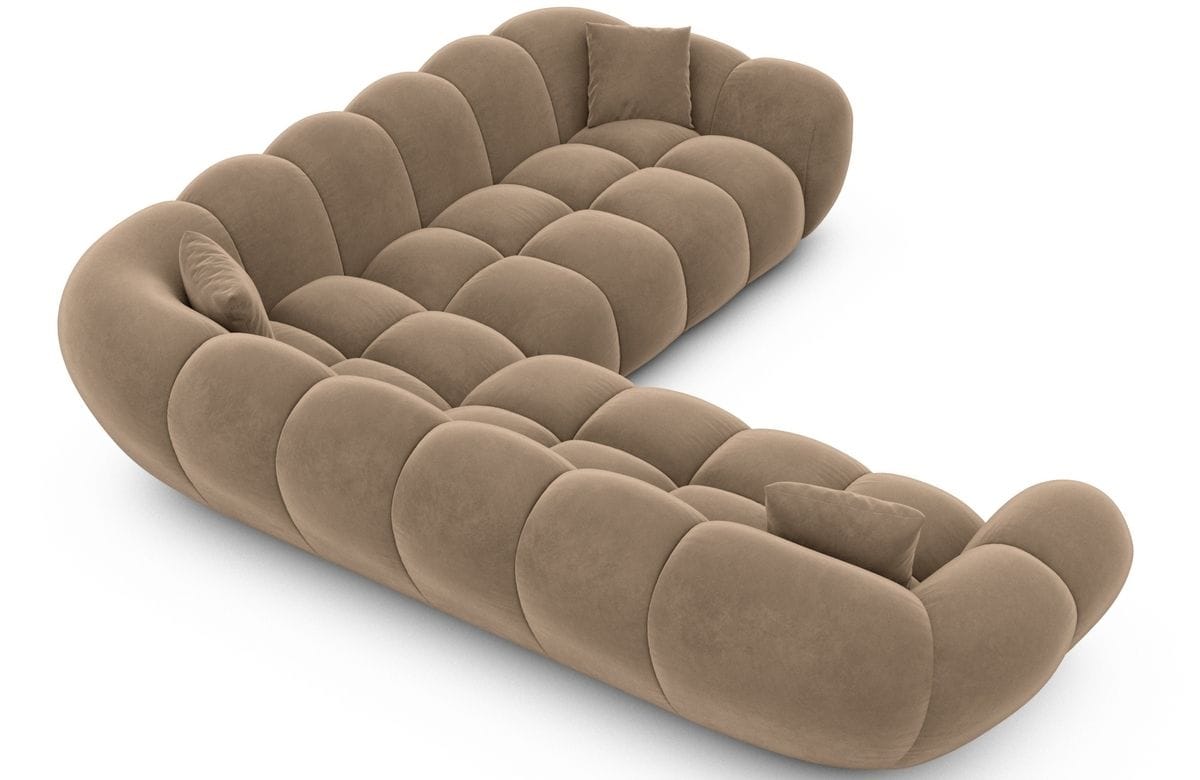 Stoff Ecksofa Maleron L-Form Braun