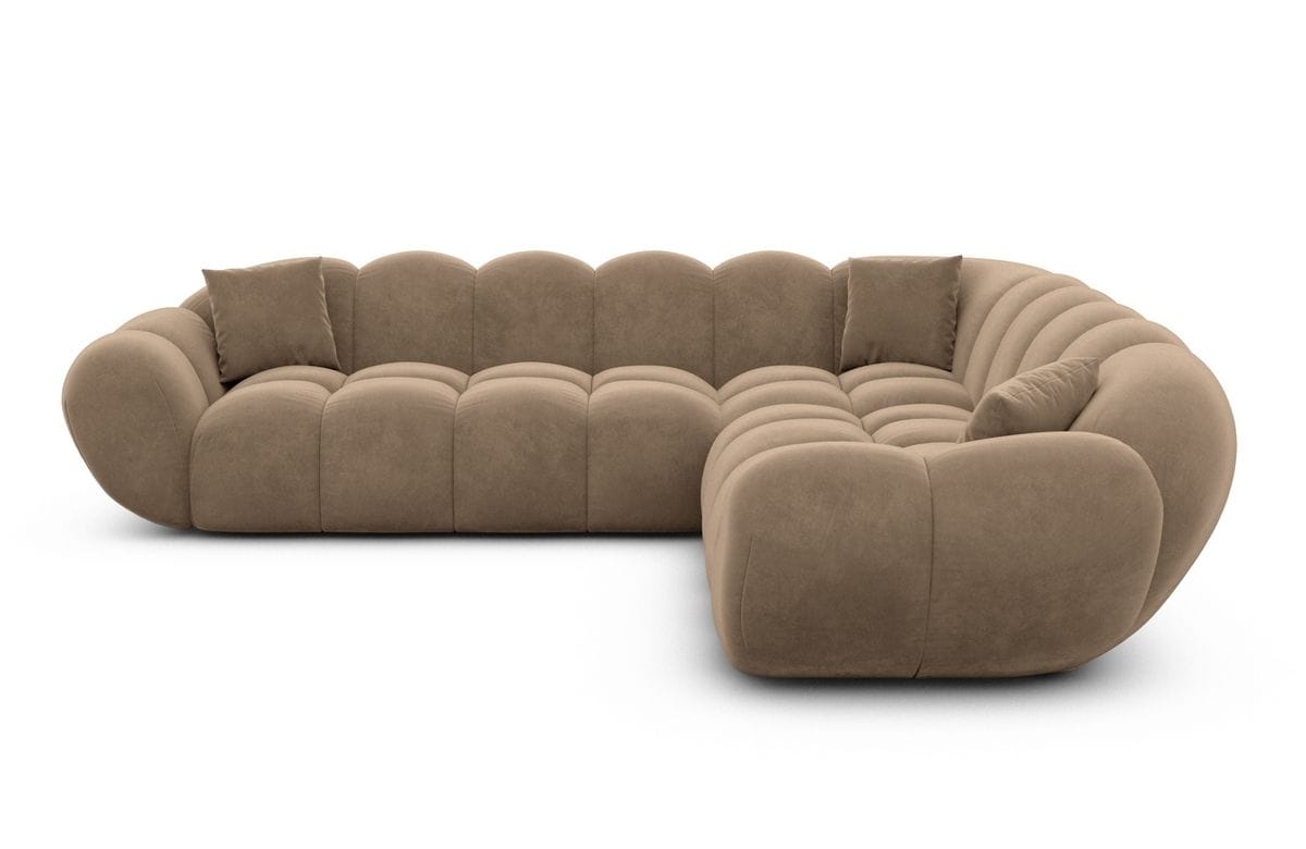 Stoff Ecksofa Maleron L-Form Braun
