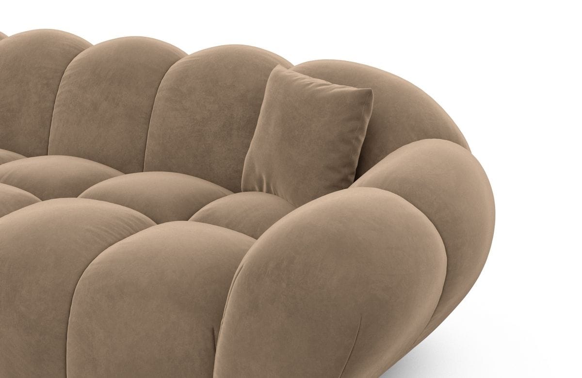 Stoff Ecksofa Maleron L-Form Braun