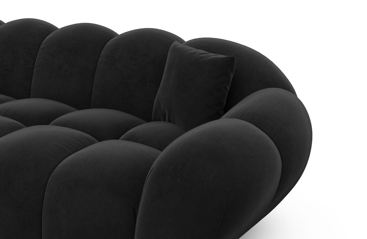 Ecksofa Maleron L Form Schwarz