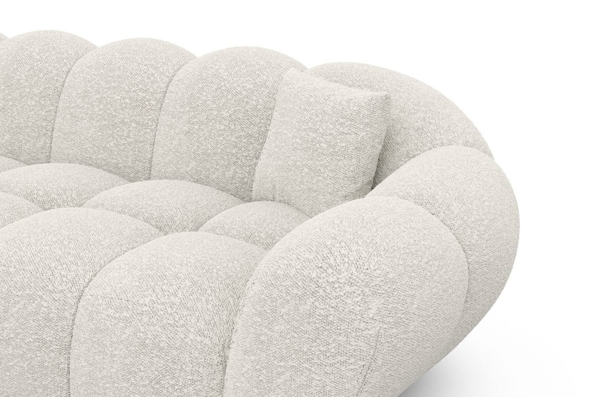 Stoff Ecksofa Maleron L-Form Weiß